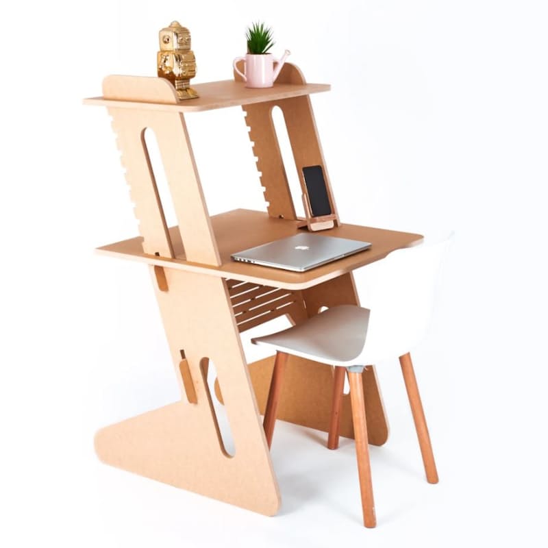 Sitting or Standing Wooden Work Station