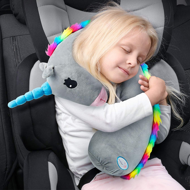 Kids Pink Unicorn Travel Neck Pillow