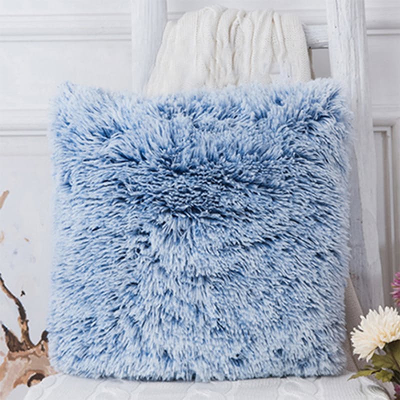 Blue fluffy pillow hot sale