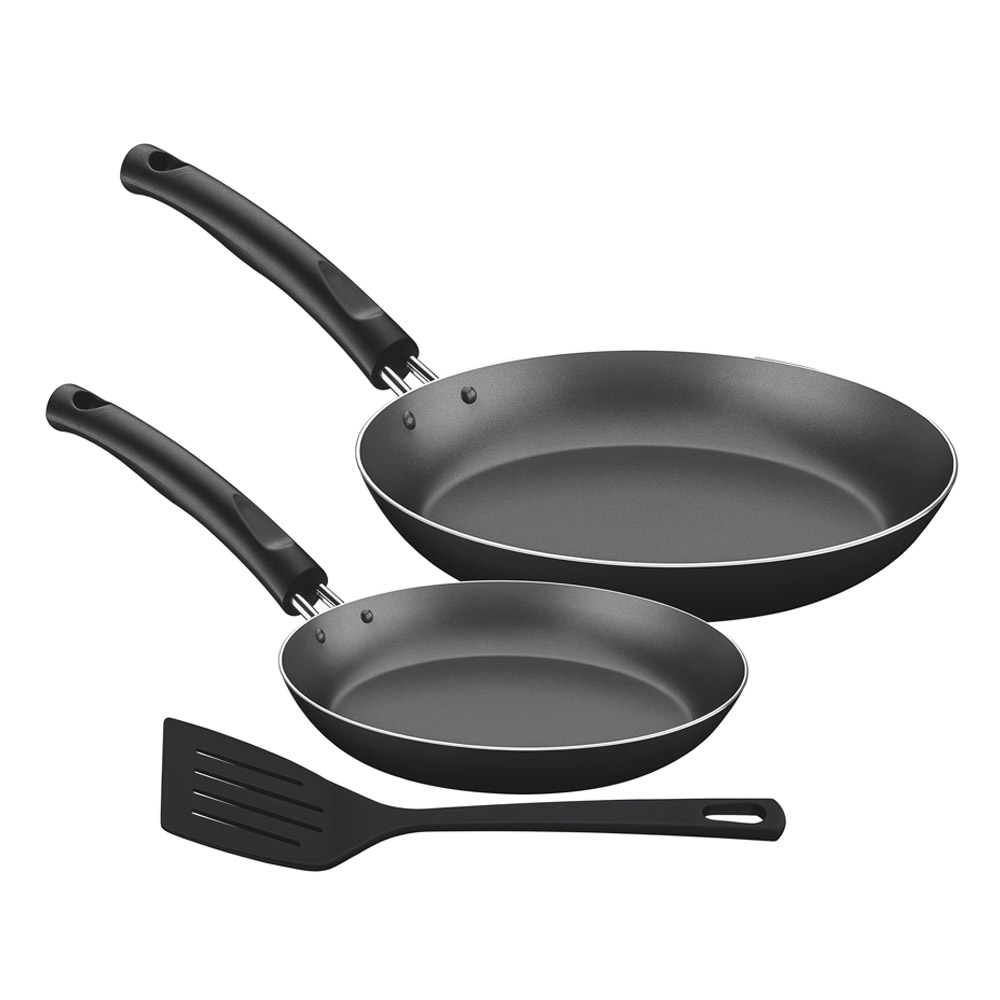 3-Piece Aluminum Frying Pan Set with Internal Non-Stick Coating