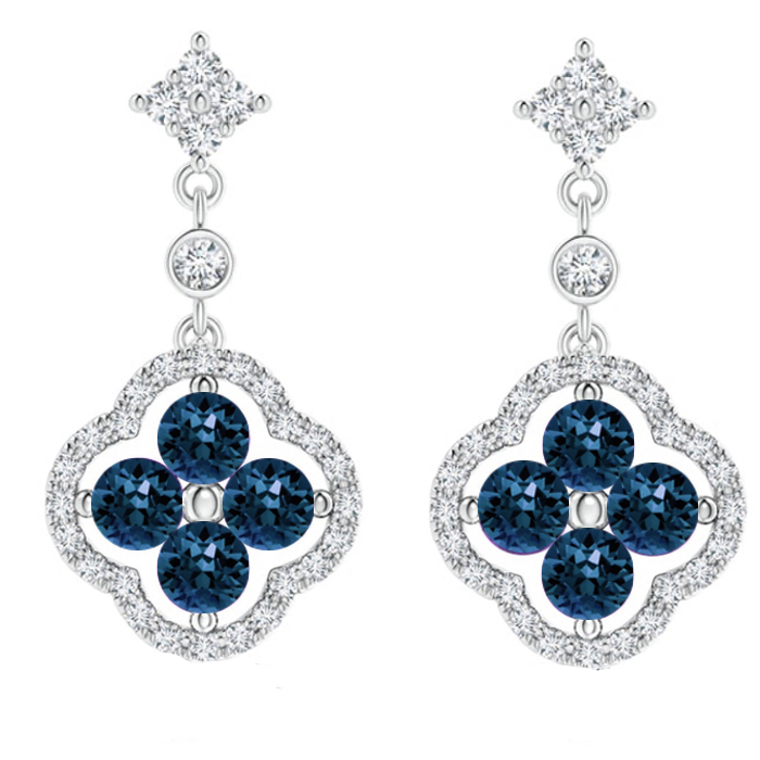 Lucky Clover Earrings with Swarovski Crystals