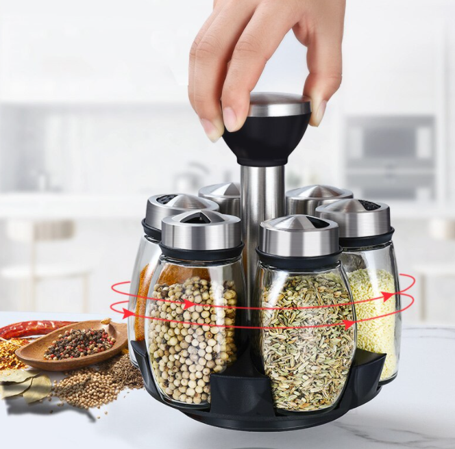 30 off on 7 Piece Rotating Spice Jar Set OneDayOnly