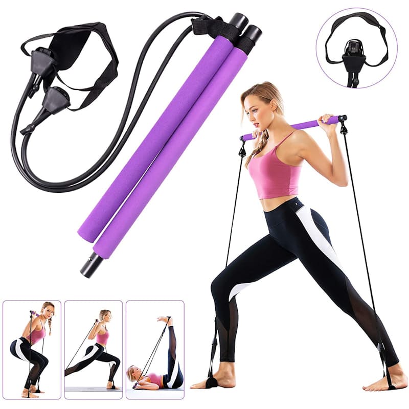 26% off on Portable Pilates Bar with Resistance Band portable pilates resistance bar