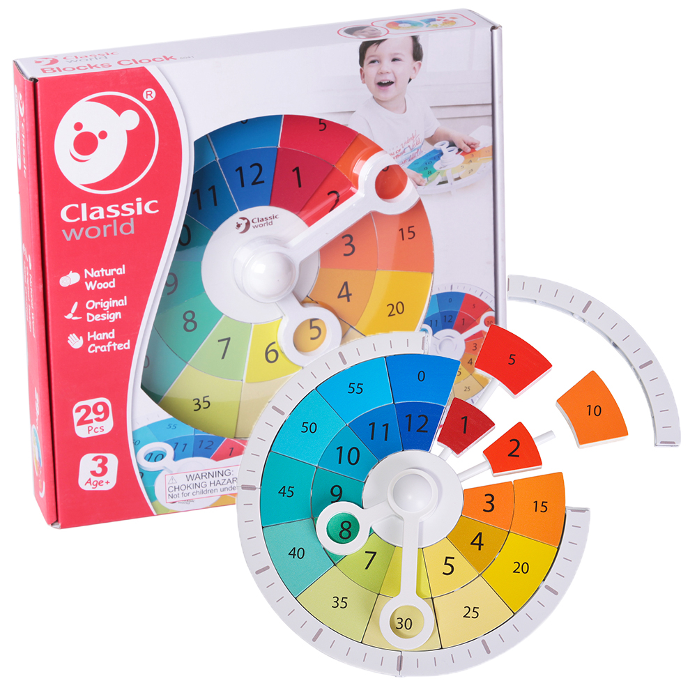 15-Piece Blocks Clock Game