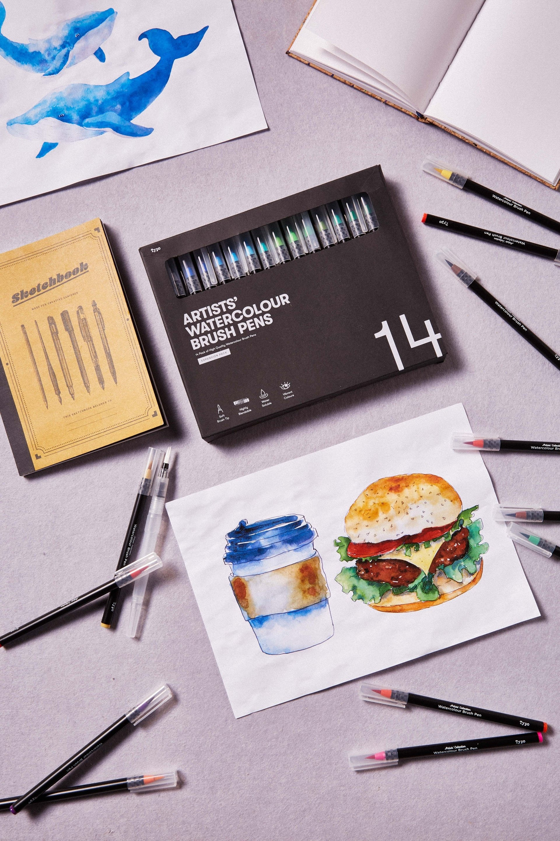 how to use typo watercolour brush pens