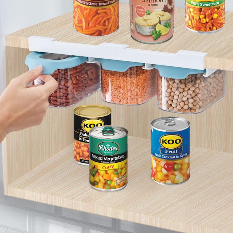 Set of 3 900ml Food Storage Containers with Hanging Rail