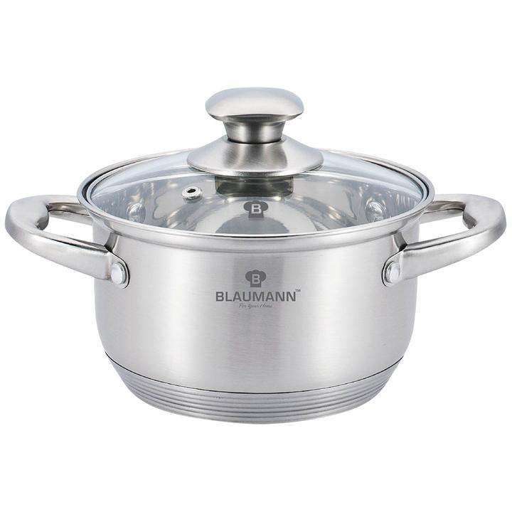 Blauman Gourmet Set Pentole 12 Pezzi In Acciaio Inox - Fondo 5 Strati, Adatte A Induzione, Lavabili In Lavastoviglie