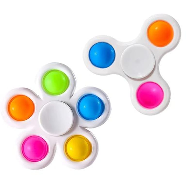 Set of 2 2 in 1 Fidget Spinner Pop It Toys