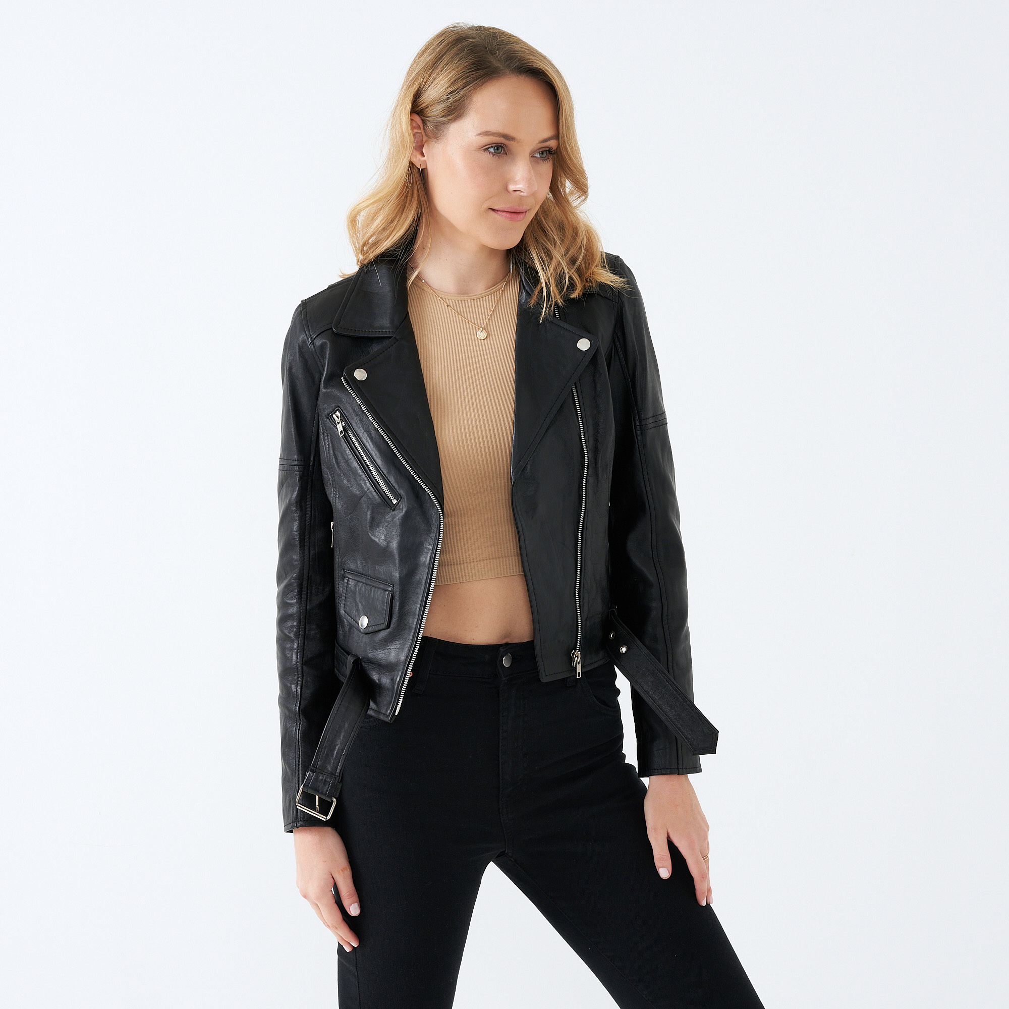 Donna Biker Leather Jacket