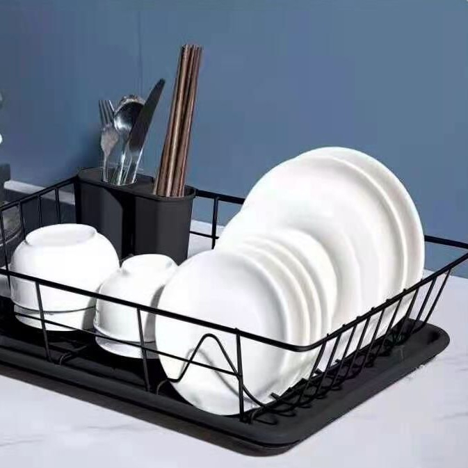35 off on Black Large Capacity Dish Drying Rack with Drip Tray