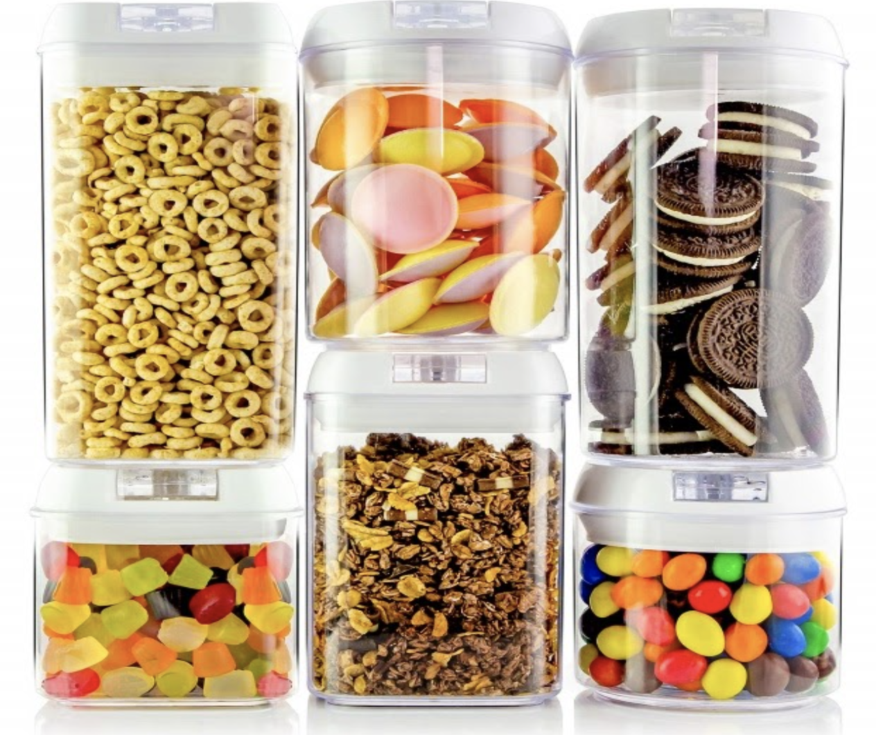 55 off on Set of 3 Round or Square Airtight Stackable Food Storage