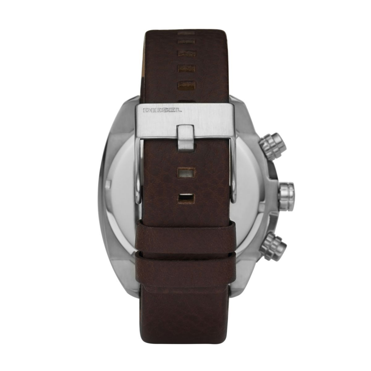 brown leather diesel men's overflow watch
