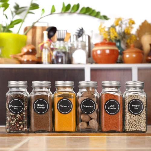 42 off on 14x Glass Spice Jars with Labels OneDayOnly