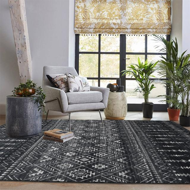 46 off on Lira Aztec Modern Black Rug OneDayOnly