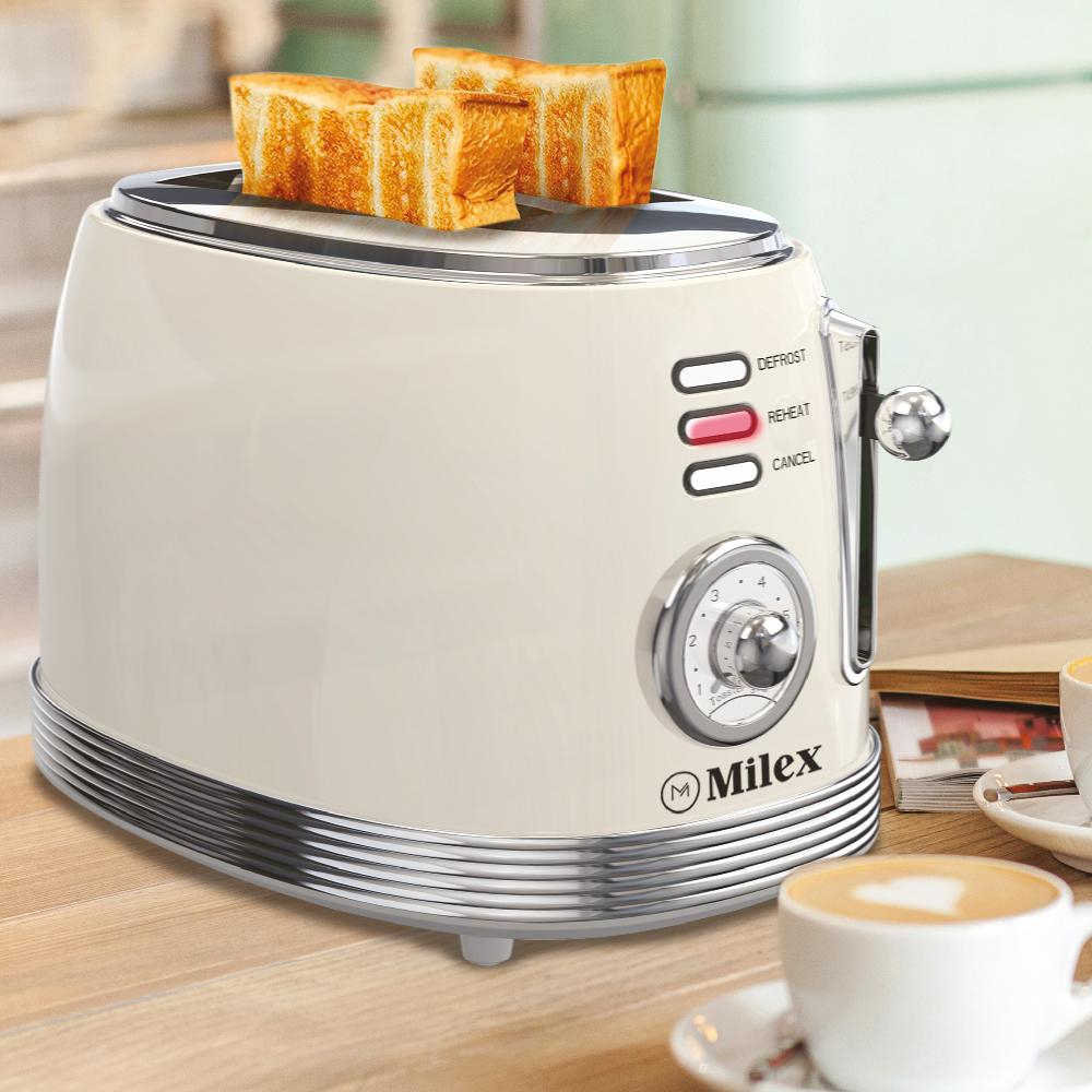 850W 2 Slice Ivory Vintage Toastmaster Toaster (Model: MRT002)