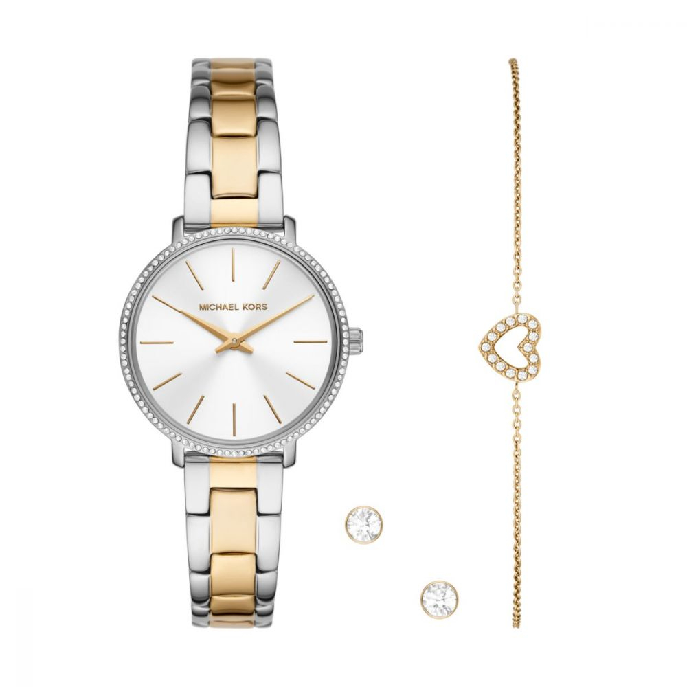Mini Camille Pavé Twotone Watch And Necklace Gift Set  Michael Kors