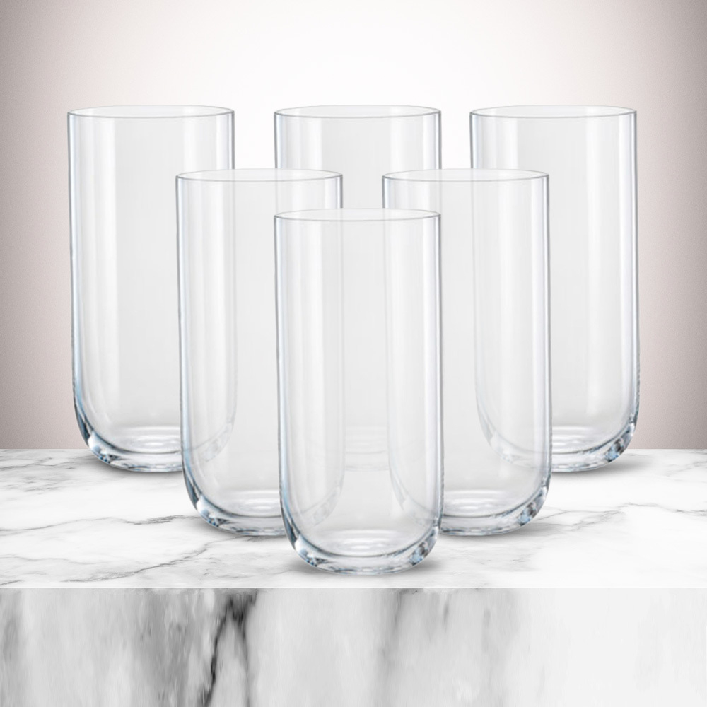 6x Crystal Hi-Ball Tumblers