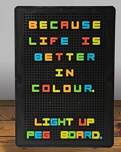 Personalized Message Board Light Up Peg Board 200 Letters & Numbers 