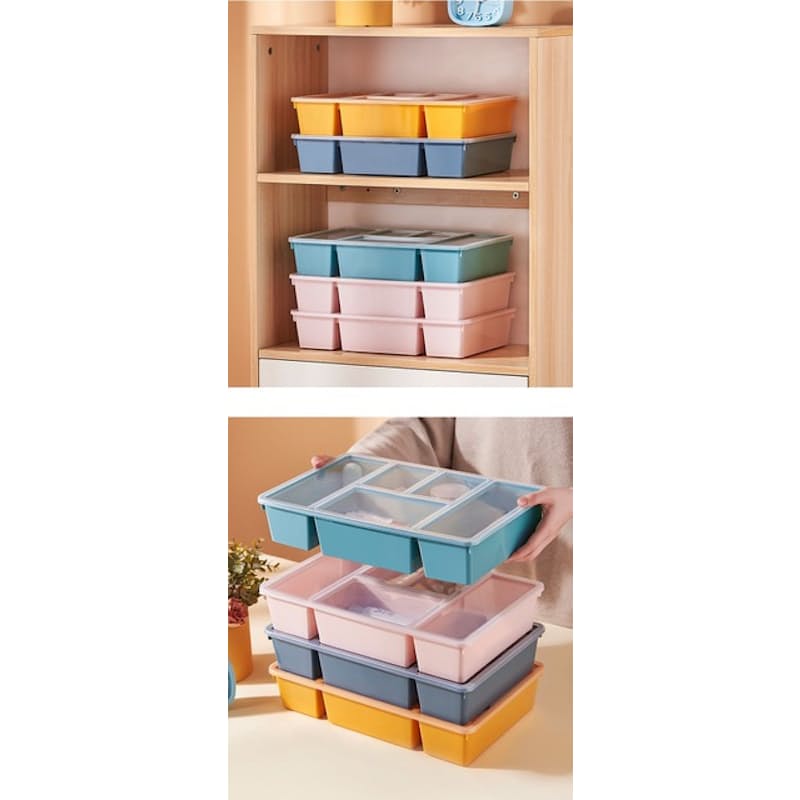 Blue, Pink, Grey and Yellow