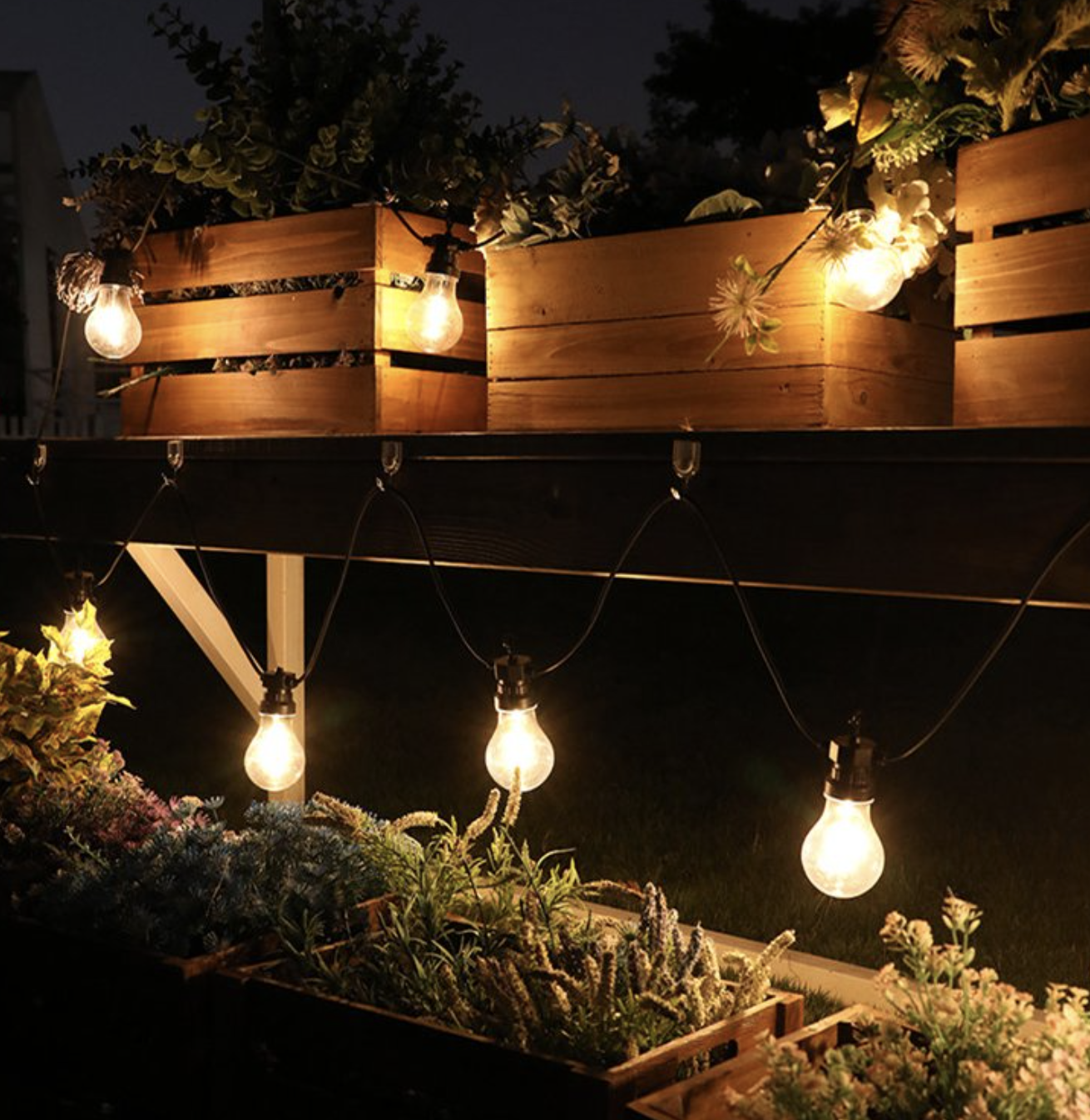 solar powered net string lights