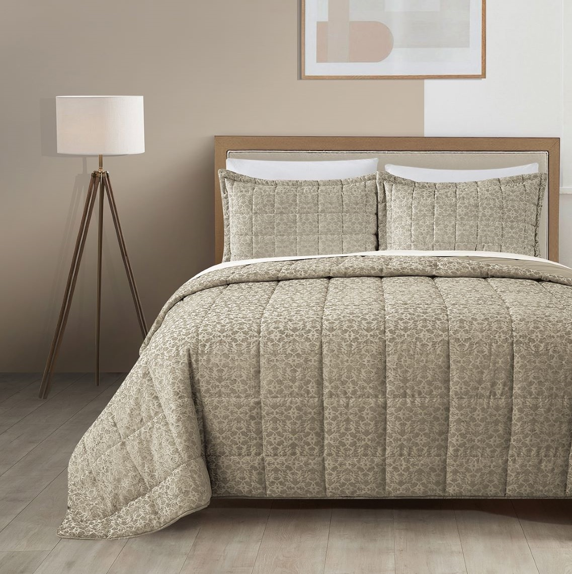 Chenille Jacquard Comforter with 2 Pillowcases