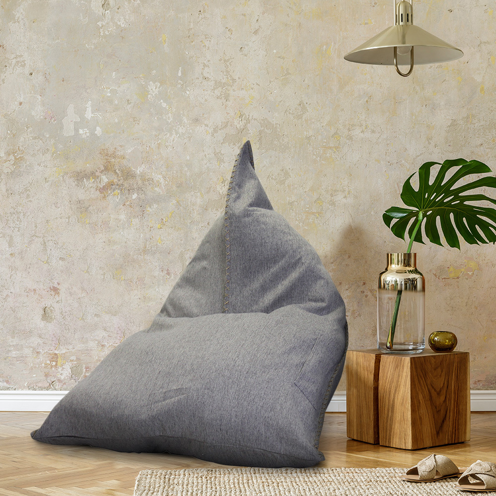 small grey bean bag chair