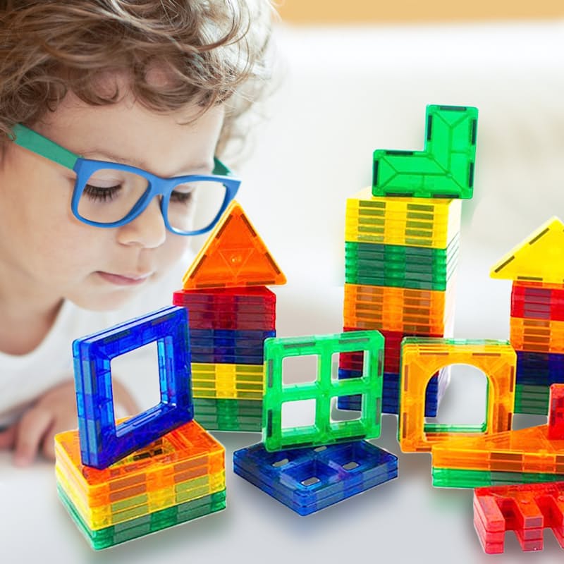 100-Piece 3D Magnetic Building Tiles