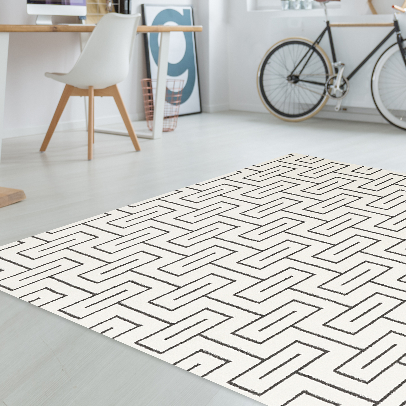 57% off on Black Square Elle Geometric Rug | OneDayOnly