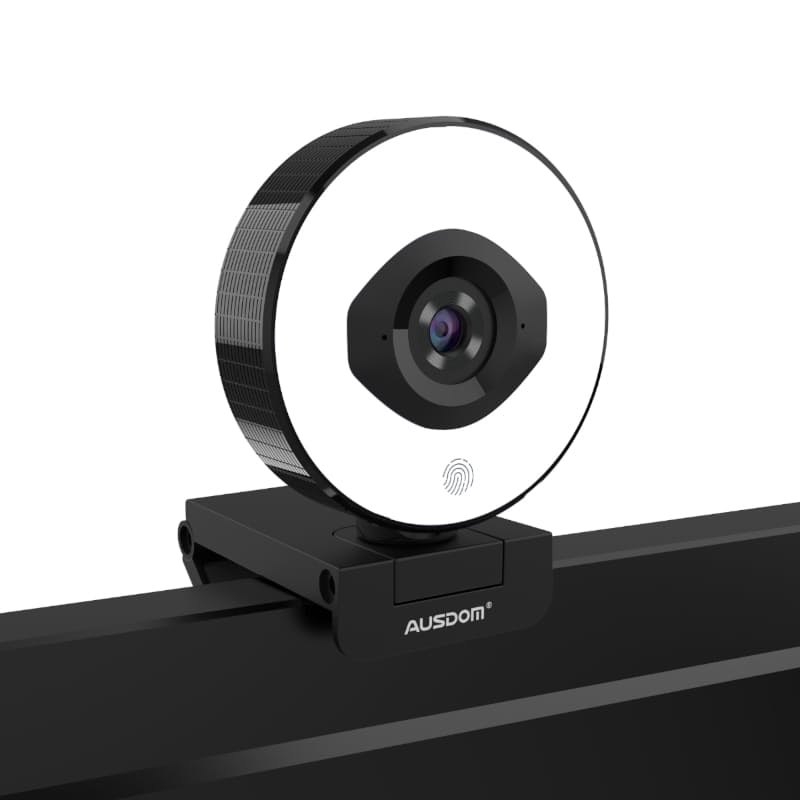 AF660 1080p 60fps LED Ring Light Omni-Directional Mic USB Webcam with Tripod