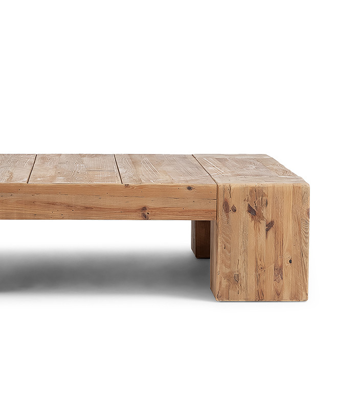 solid natural wood coffee table