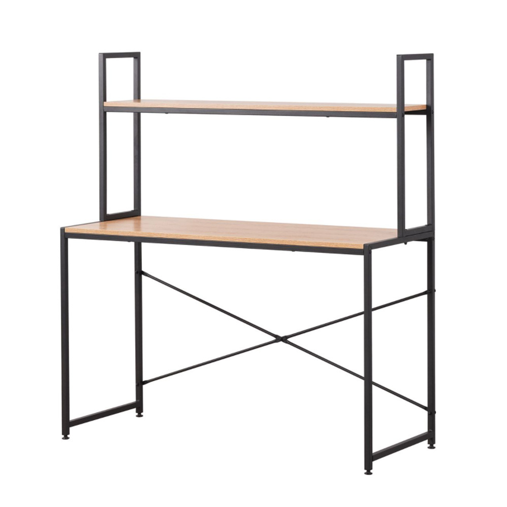 32 off on Office Black Metal Frame Desk with Top Shelf
