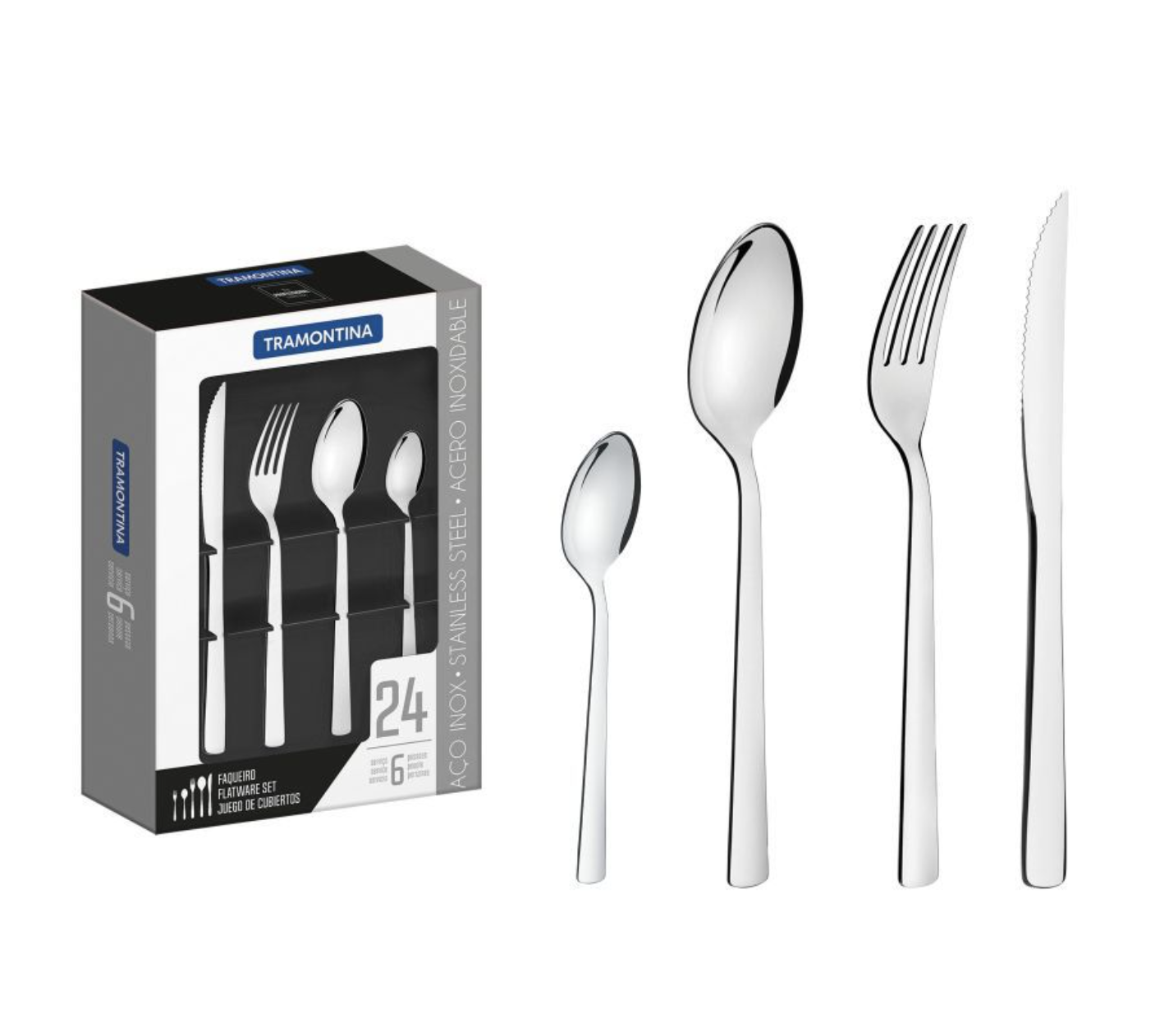 24-Piece Stainless Steel Oslo Flatware Set