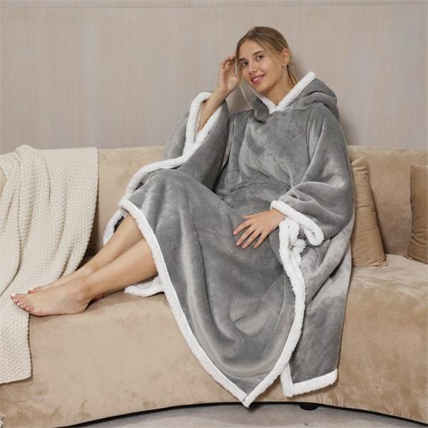 Kids and Adult Hooded Poncho Blanket