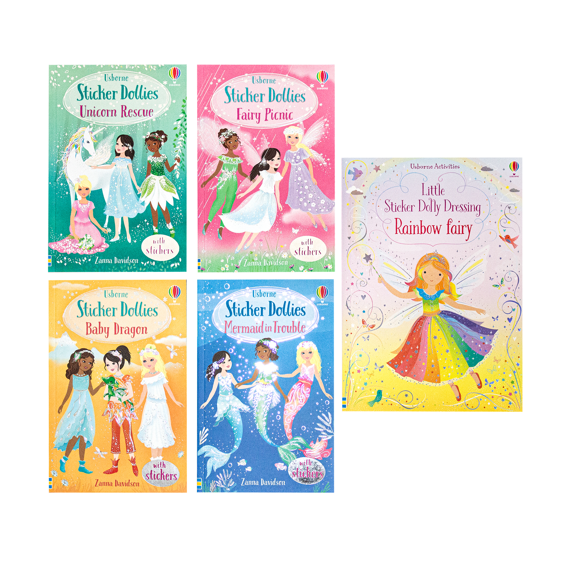 little sticker dolly dressing rainbow fairy Quarter Sleeve High Neck Sequin Embellished Mini Dress main image 1