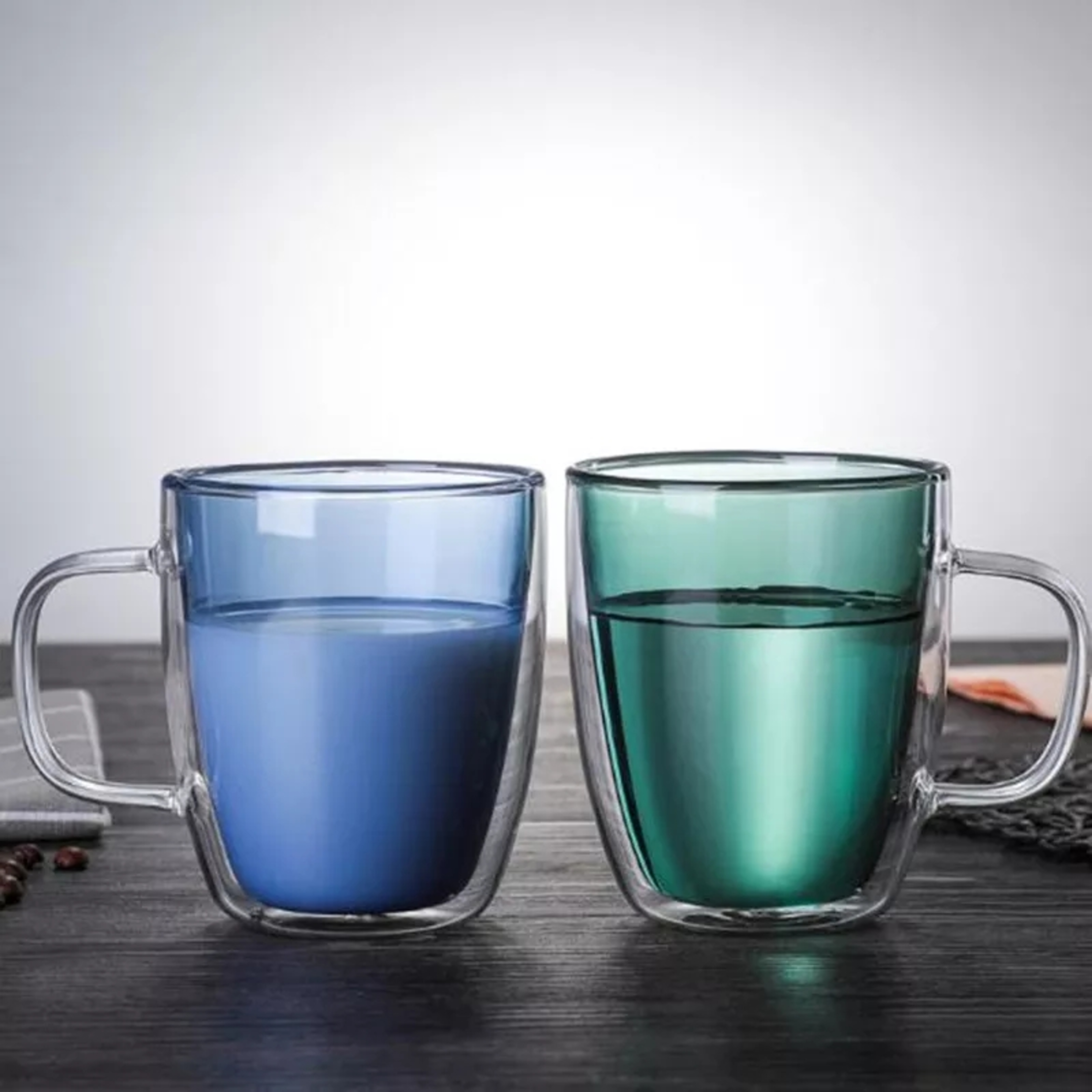 45% off on 2x 400ml Double Wall Glass Mugs | OneDayOnly