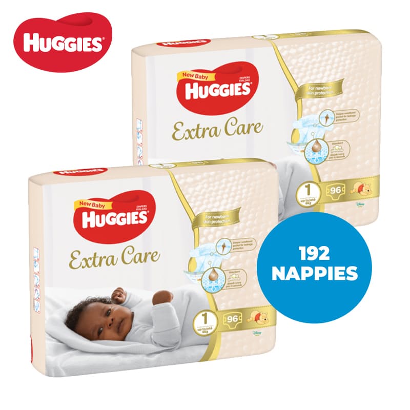 Pack of 192 Size 1 Extra Care Nappies