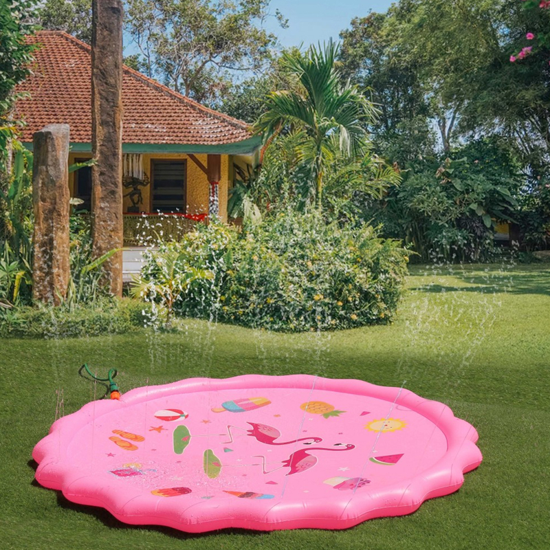 1.7m Kids Pink Sprinkler Play Pad