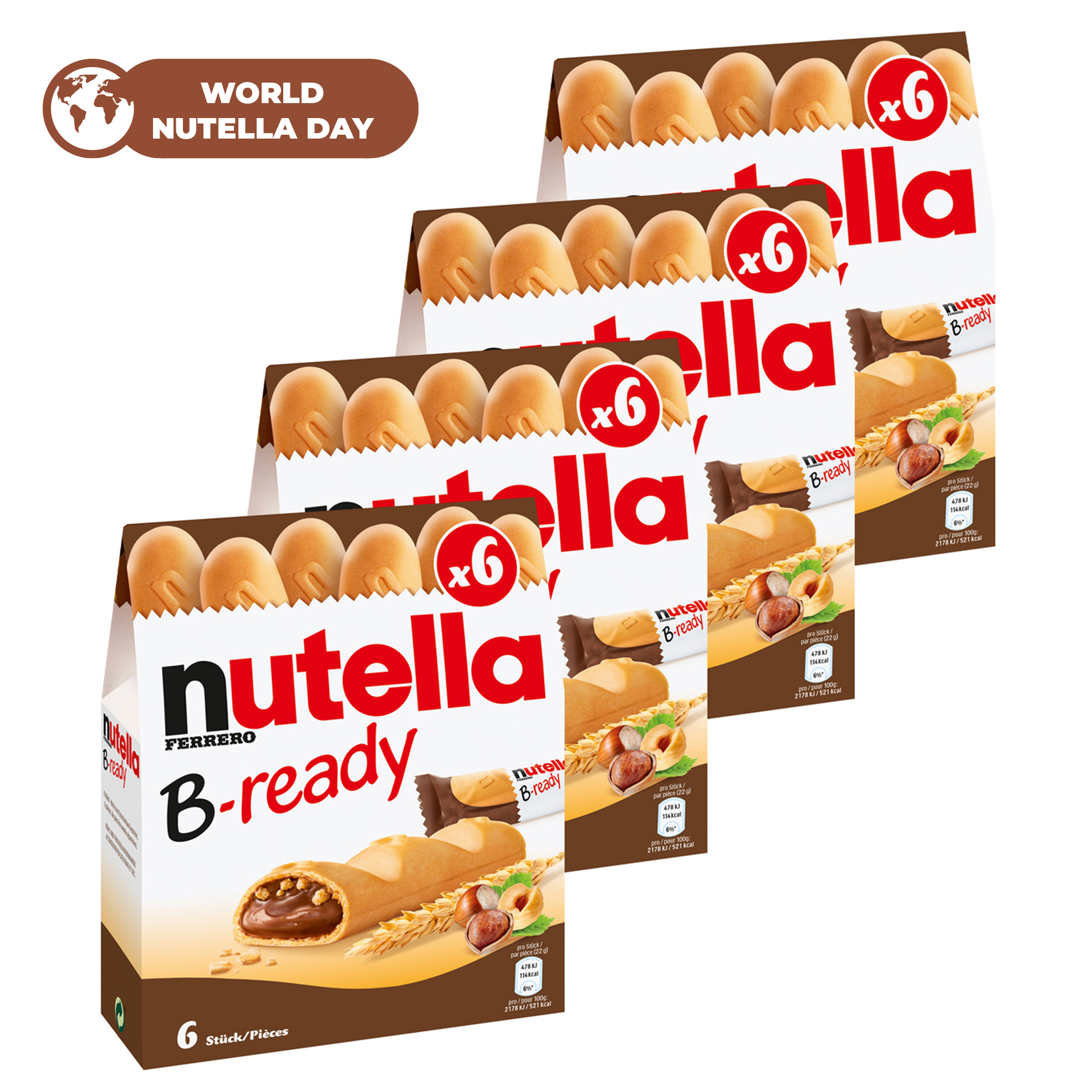 23% Off On Pack Of 4 6 Piece 132g Nutella B-Ready Bars | OneDayOnly