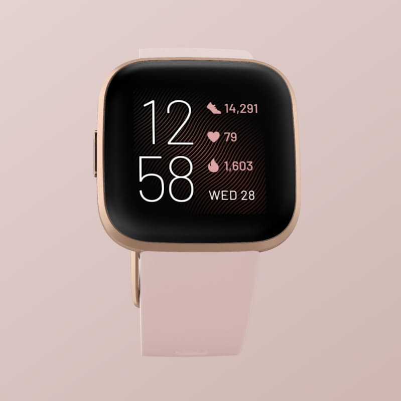 Fitbit Versa 2 Smartwatch Bundle - Petal