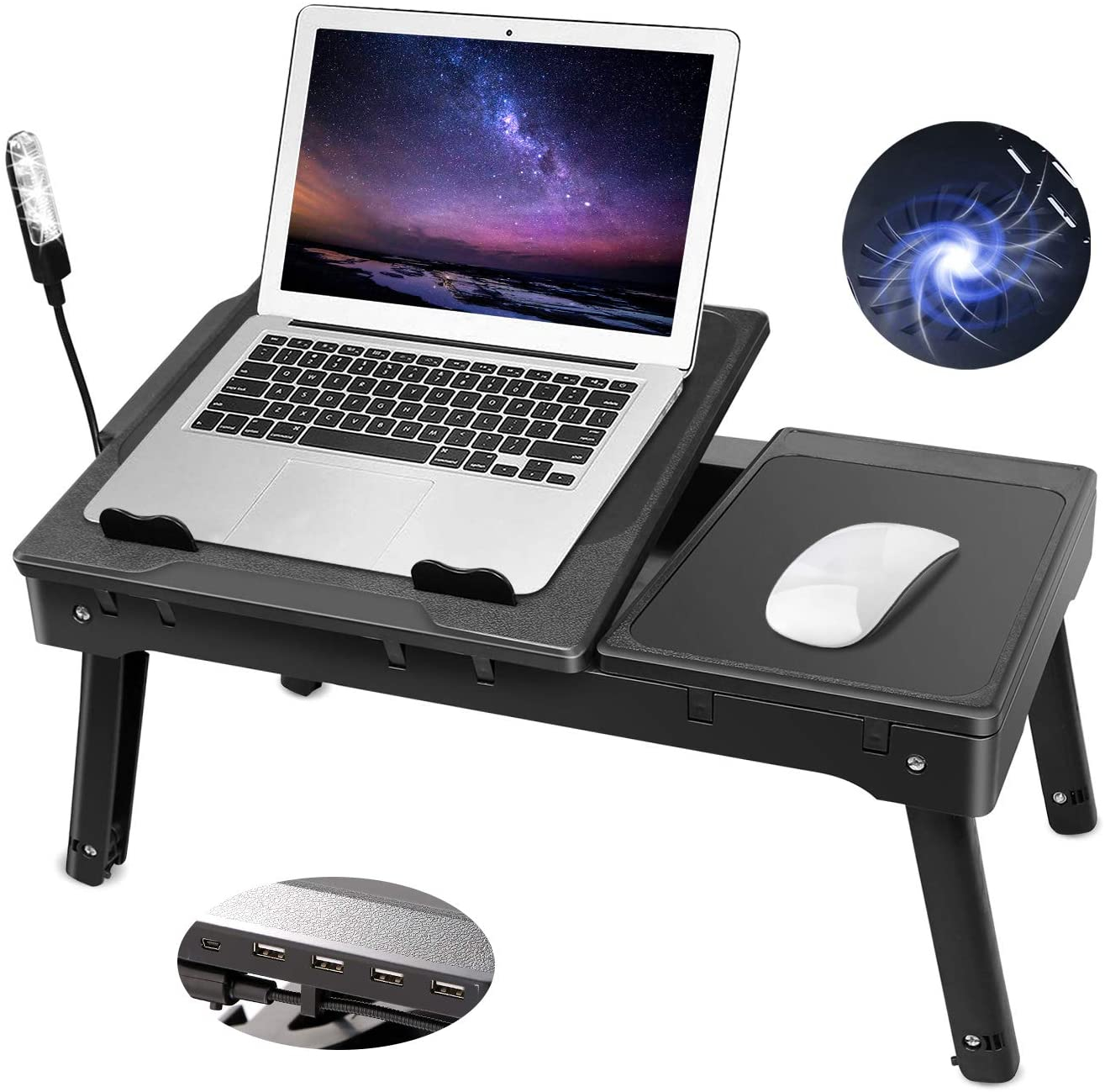 laptop table stand with cooling fan 