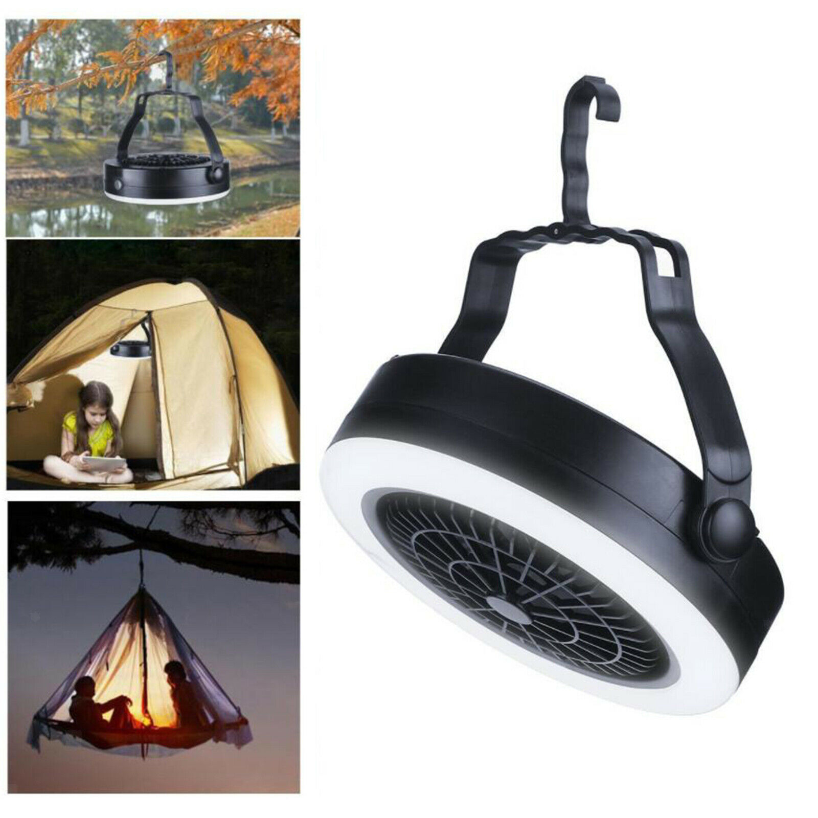 Camping fan 2024 light combo