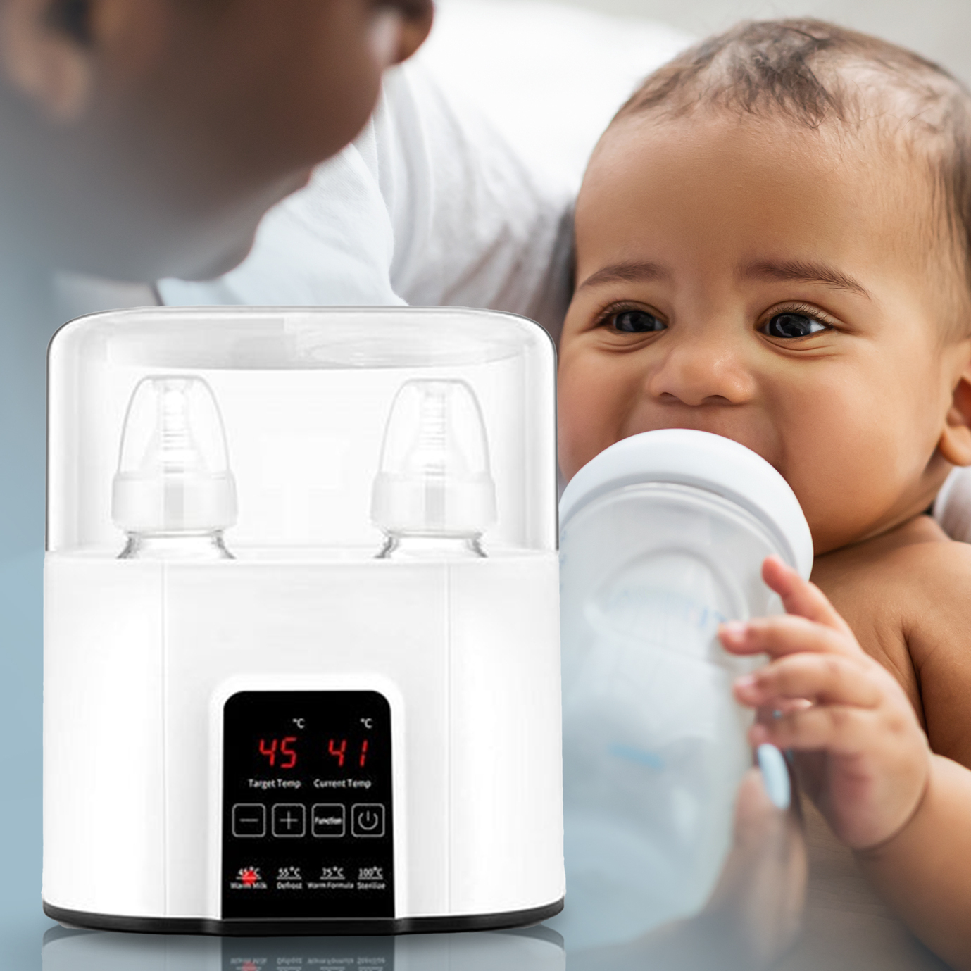 Baby bottles not included