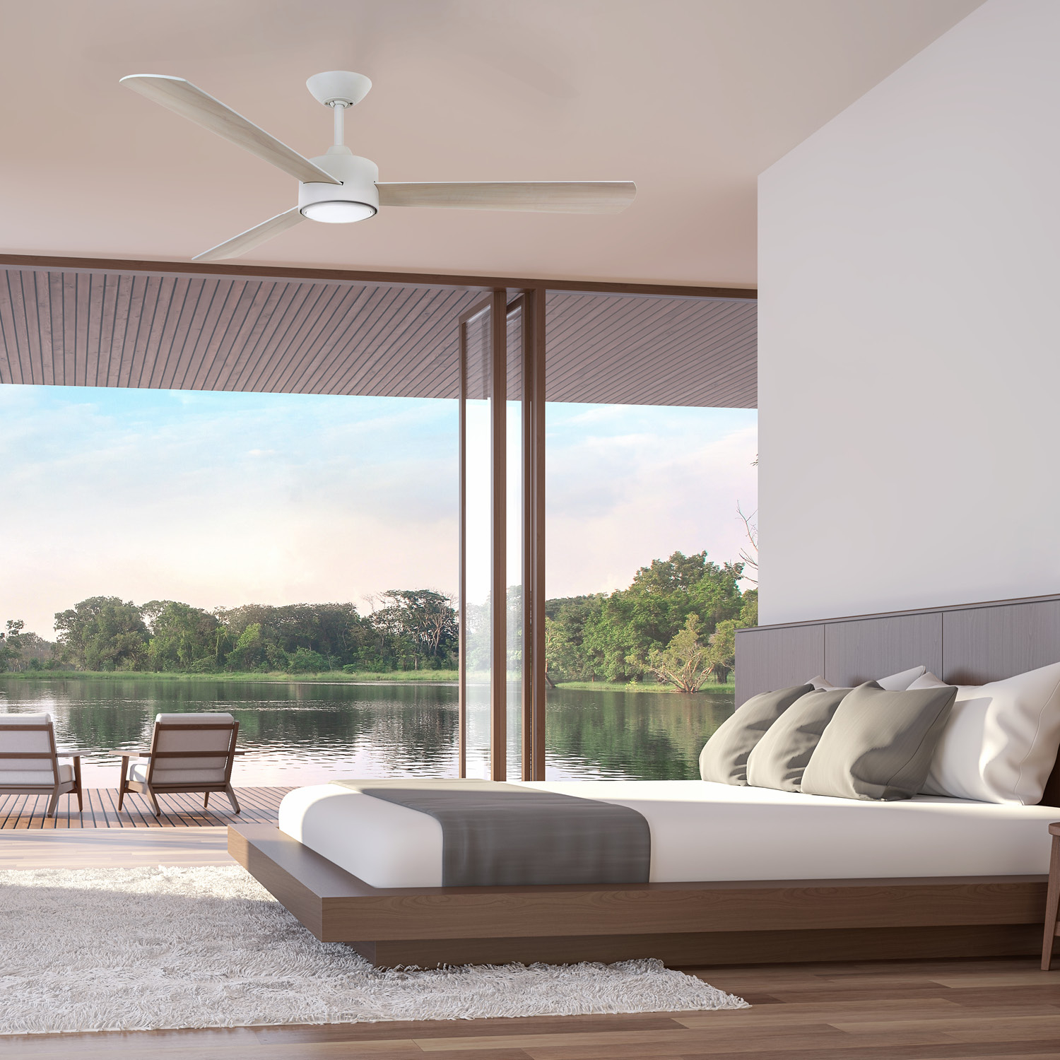 White Ceiling Fan with Light Kit