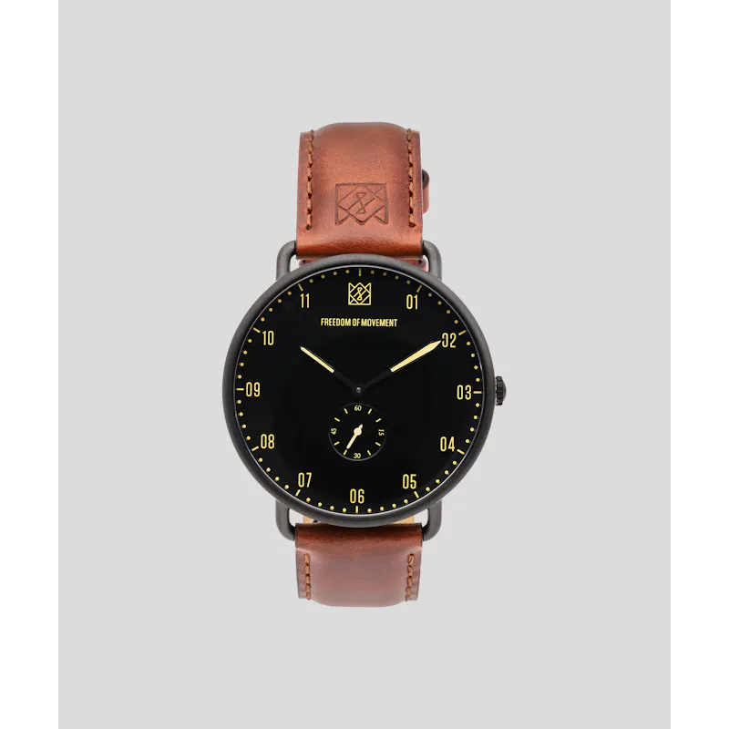 Matte Black/ Charcoal- Cognac