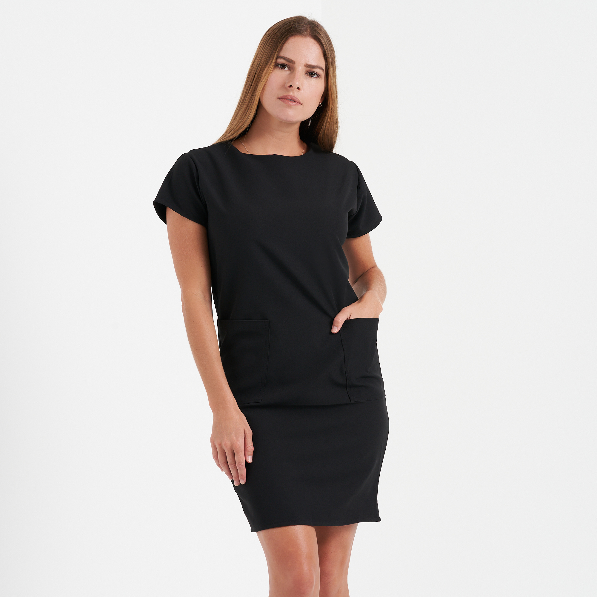 Ladies T-Shirt Style Mini Dress With Pockets