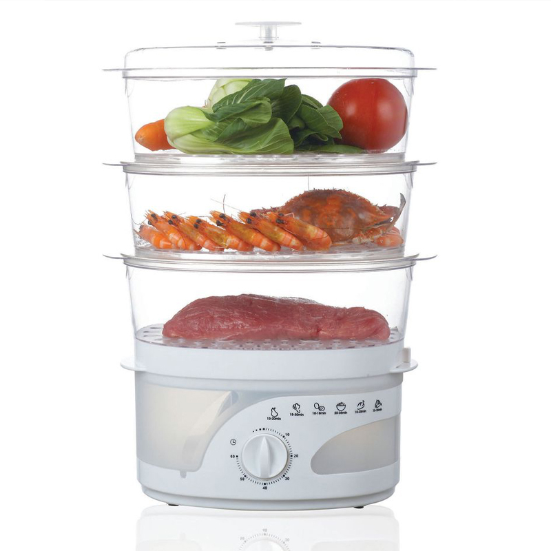 3-Tier 800W Food Steamer with Timer (Model: 27610)