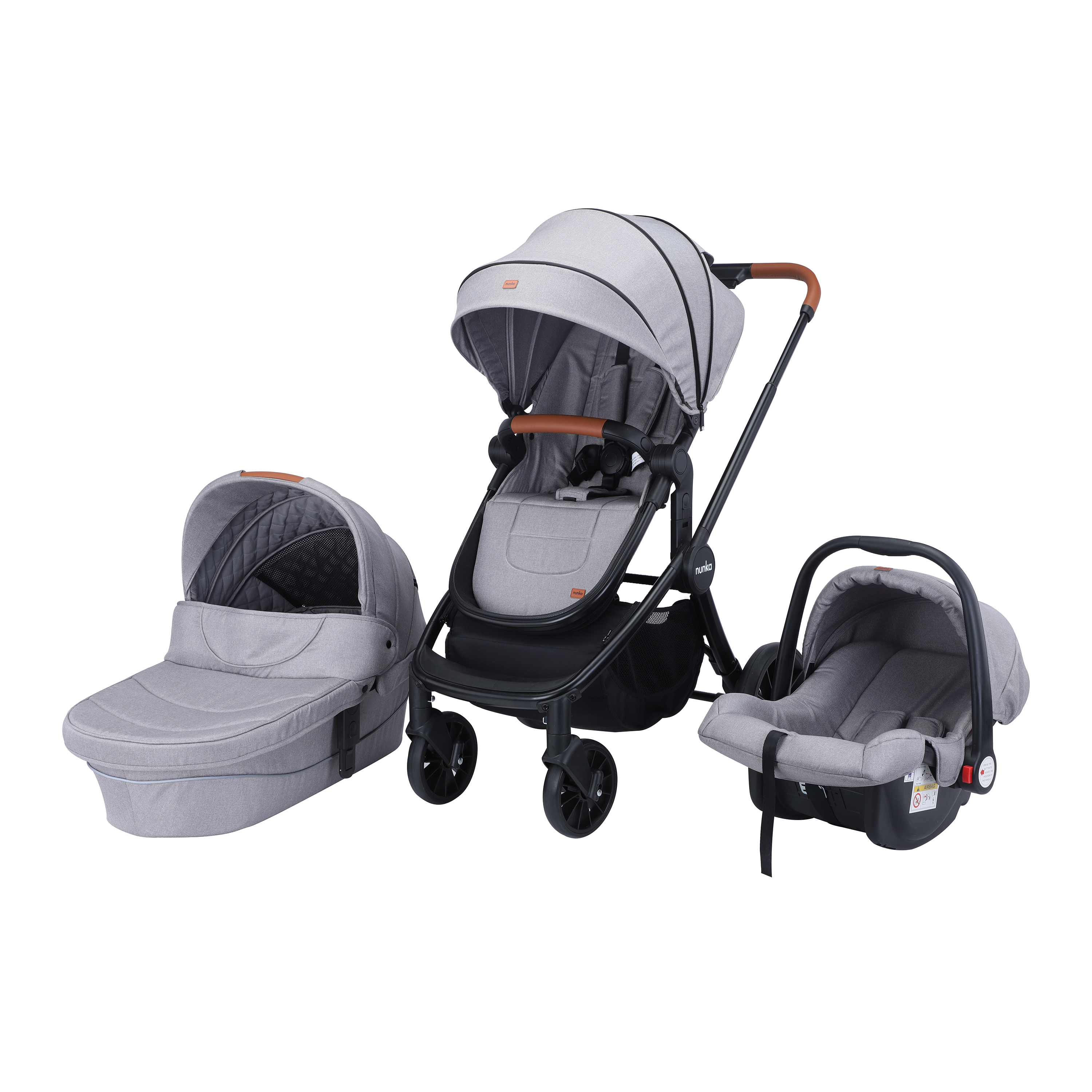 grey 3 in one pram