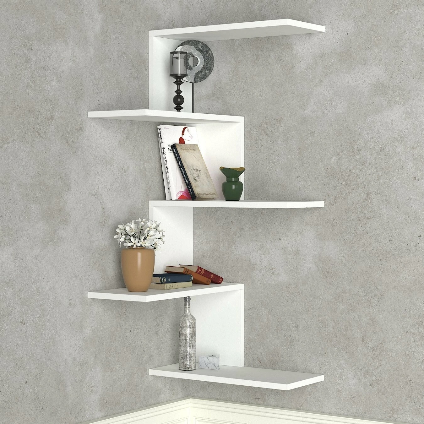 41 Off On Caniko White Corner Wall Shelf OneDayOnly   1648716490.4409 