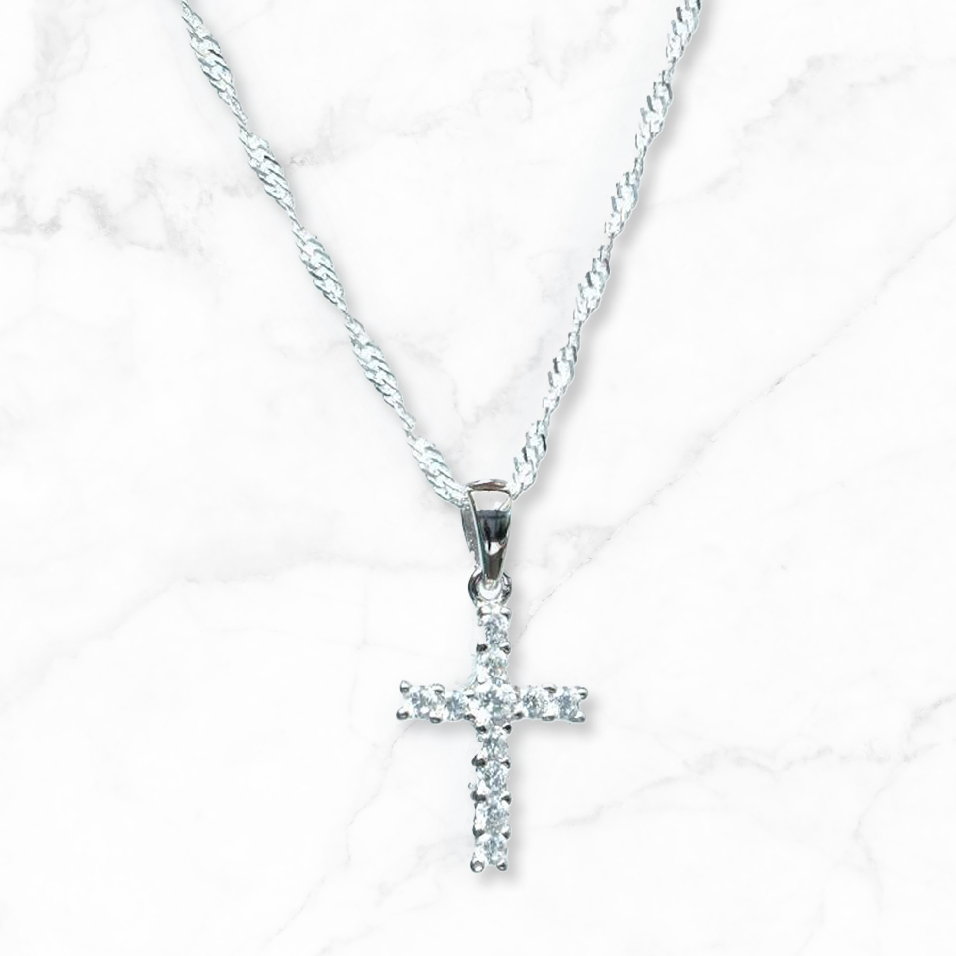 cross locket silver