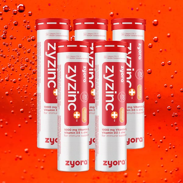 5x 20 Effervescents Zyzinc+ with Vitamin D3